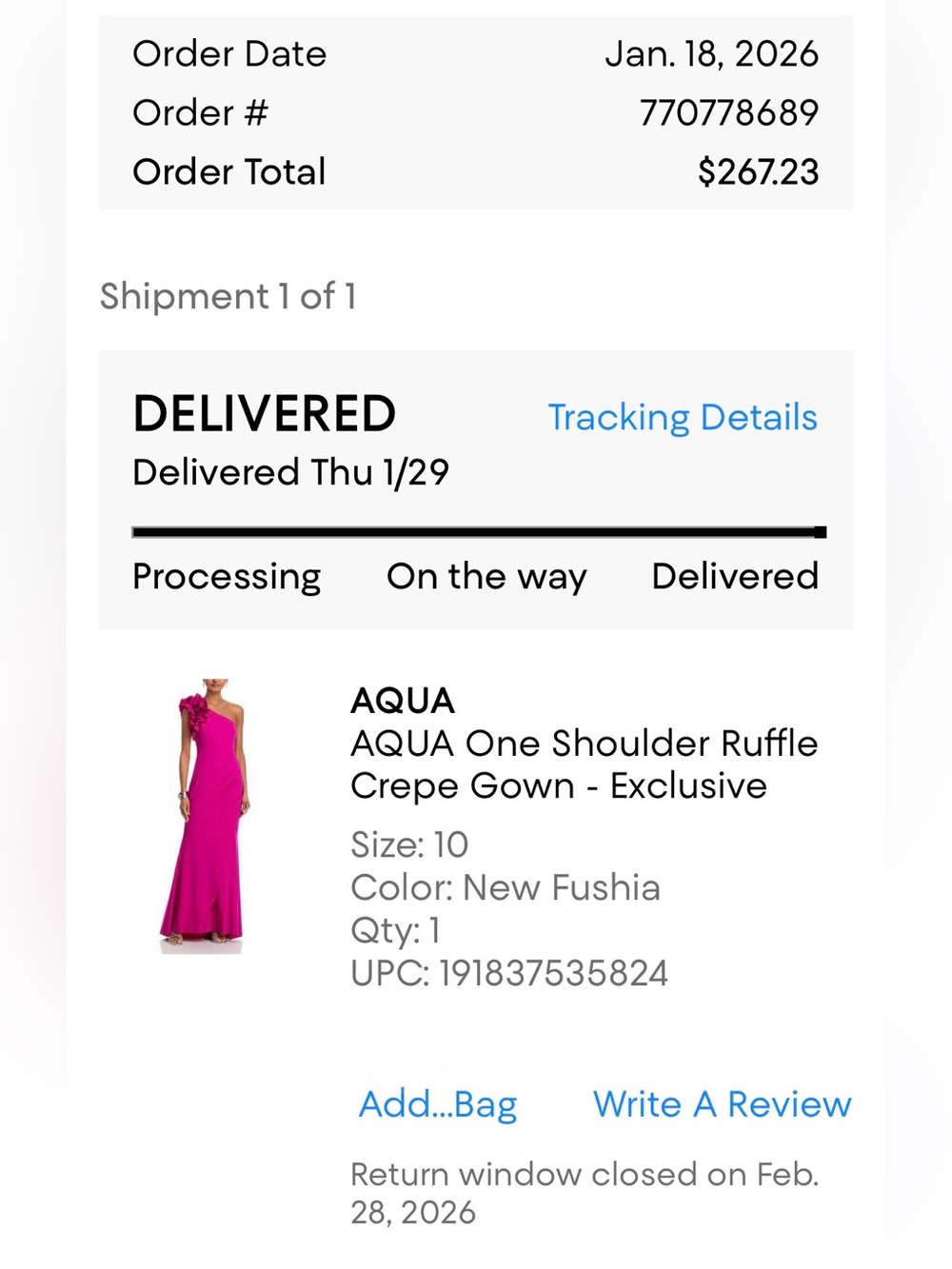 Bloomingdale's AQUA One-Shoulder Ruffle Gown in Fuchsia - Picture 8 of 9